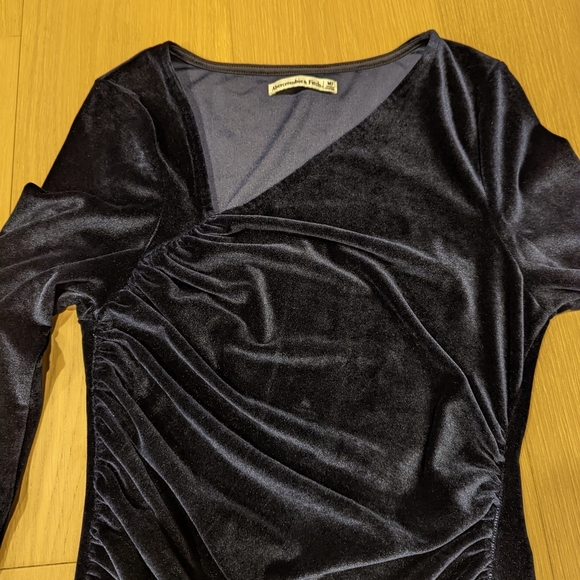 Elegant Navy Velvet Dress Medium Tall - Picture 6 of 6